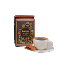 Load image into Gallery viewer, Boomi Premium Ground Coffee Anytime Java, Medium Roast, Perfectly Balanced, Always Smooth, Made with 100% Arabica Beans, 12 Ounce Bag.