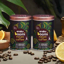Load image into Gallery viewer, Araku Boomi Instant Coffee. Medium Roast. Pure Coffee. Low Acid. Mold Free. Made from award winning Araku valley beans. Tastes like a filter coffee. 100% Arabica.