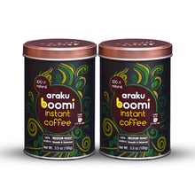 Load image into Gallery viewer, Araku Boomi Instant Coffee. Medium Roast. Pure Coffee. Low Acid. Mold Free. Made from award winning Araku valley beans. Tastes like a filter coffee. 100% Arabica.