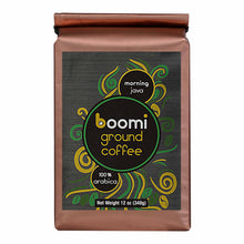 Load image into Gallery viewer, Boomi Premium Ground Coffee Morning Java, Medium Roast, Perfectly Balanced, Always Smooth, Made with 100% Arabica Beans, 12 Ounce Bag