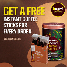 Load image into Gallery viewer, Araku Boomi Instant Coffee. Medium Roast. Pure Coffee. Low Acid. Mold Free. Made from award winning Araku valley beans. Tastes like a filter coffee. 100% Arabica.
